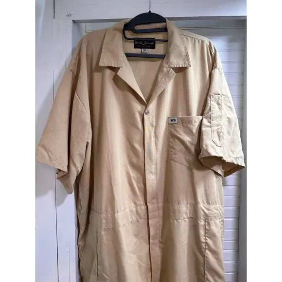 Vintage lightweight khaki coveralls size 3x - Picture 3 of 12